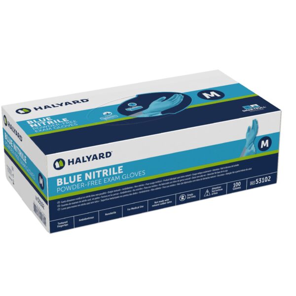 MedPro Blue Nitrile Exam Glove Medium - Standard Cuff, Textured Fingertips, Powder-Free by MedPro Part #53102 - Image 2
