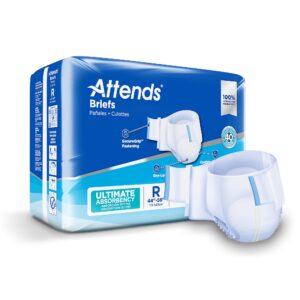 Attends Advanced Regular Unisex Adult Incontinence Brief DDC25 with SecureGrip Fastening and Dry-Lock Core