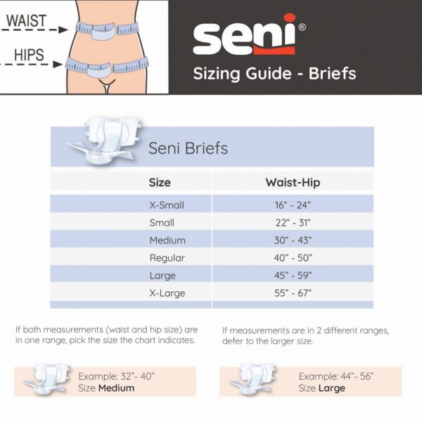 Seni Super Plus Large Unisex Adult Incontinence Brief with Heavy Absorbency - Part Number S-LA25-BP1 - Image 2