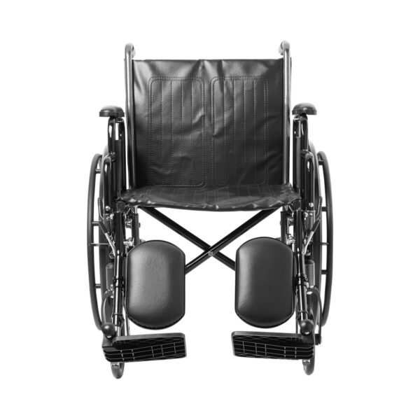 McKesson Dual Axle Wheelchair with Desk-Length Arms and Swing-Away Elevating Leg Rests - 20 Inch Seat, 350 lbs Capacity - Image 2