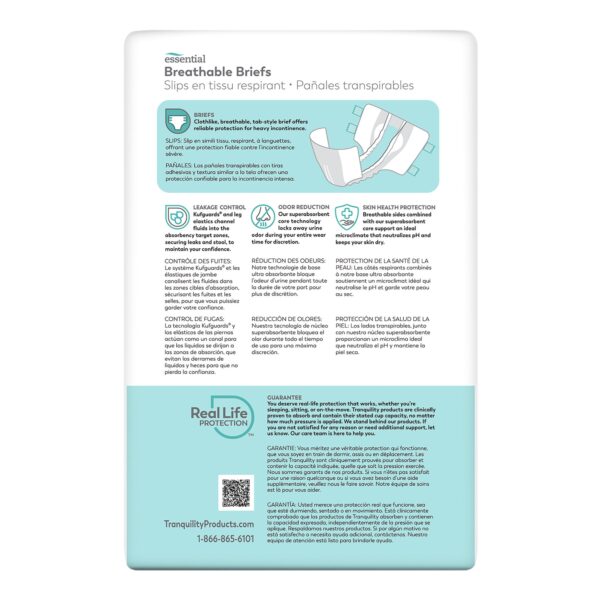 Tranquility Essential X-Small Unisex Youth Incontinence Brief Part 2743 * Heavy Absorbency Disposable Underwear - Image 2