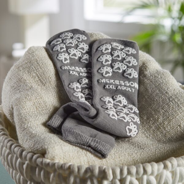 McKesson Terries Unisex Adult 2X-Large Slipper Socks with Safety Tread - Gray - Image 7