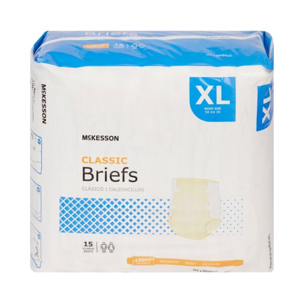 McKesson Classic Unisex Adult Incontinence Brief * X-Large, Light Absorbency - Image 6