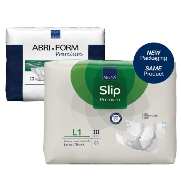 Abena Slip Premium L1 Large Unisex Adult Incontinence Brief with 2,500 mL Absorbency - Image 2