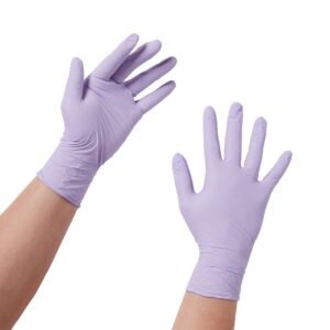 Halyard Lavender Medium NonSterile Nitrile Exam Gloves - Textured Fingertips, Standard Cuff Length