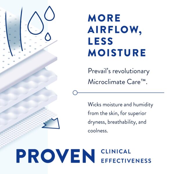 Prevail Air Unisex Adult Overnight Incontinence Brief Size 1 / Medium - Heavy Absorbency, Microclimate & Odor Control - Image 5