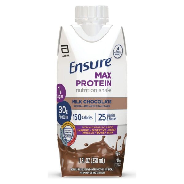 Ensure Max Protein Milk Chocolate Nutrition Shake 11 oz. Reclosable Carton - Image 2