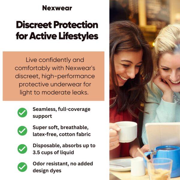 Nexwear Female Adult Absorbent Underwear X-Large Disposable Moderate Absorbency - Image 7