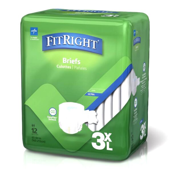 FitRight Bariatric 3X-Large Unisex Adult Incontinence Brief - Heavy Absorbency, Disposable - Image 3