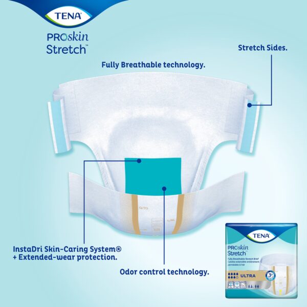 TENA ProSkin Stretch Ultra Large / X-Large Unisex Adult Incontinence Brief Part 67803 - Image 8