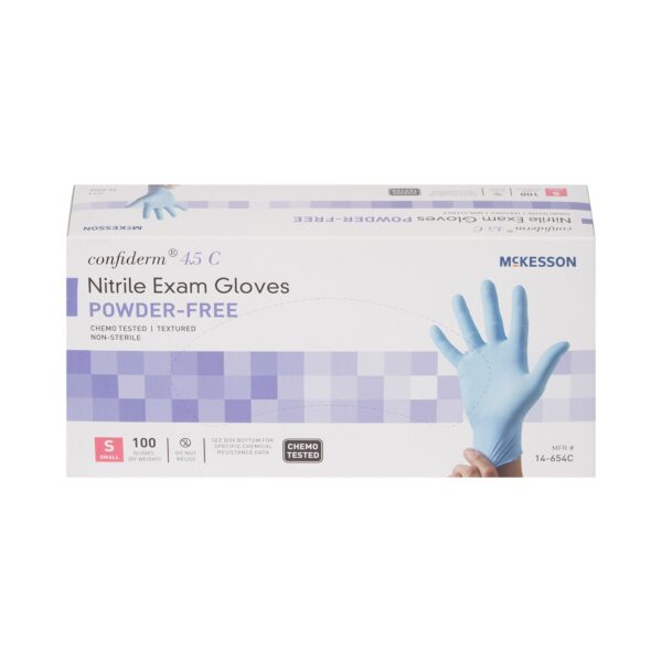 McKesson Confiderm 4.5C Small Nitrile Exam Gloves with Beaded Cuffs * Latex-Free, Powder-Free, Textured Fingertips for Safe and Comfortable Use - Image 6