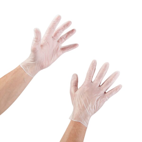 McKesson Confiderm Medium Non-Sterile Vinyl Exam Gloves with Standard Cuff - Clear, Powder-Free, Latex-Free - Image 7