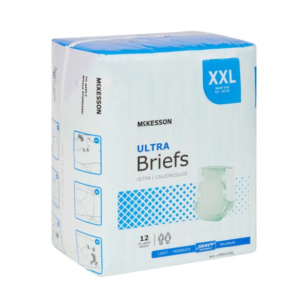 McKesson Ultra 2X-Large Disposable Heavy Absorbency Incontinence Brief - Unisex Adult, Part Number BRULXXL - Image 7