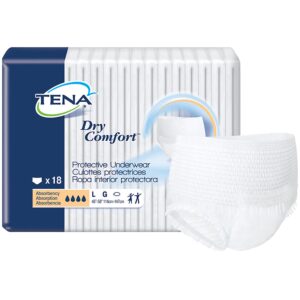 TENA Dry Comfort Large Unisex Adult Absorbent Underwear * Moderate Absorbency, Tear-Away Seams