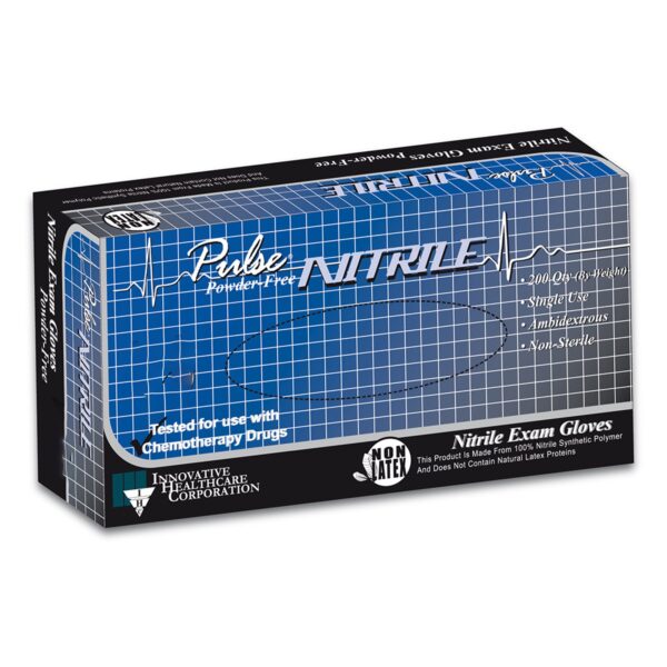Pulse Nitrile Exam Gloves 2X-Large by CS Part 177402 * Chemotherapy & Fentanyl Tested, Textured Fingertips, Aqua Blue - Image 2