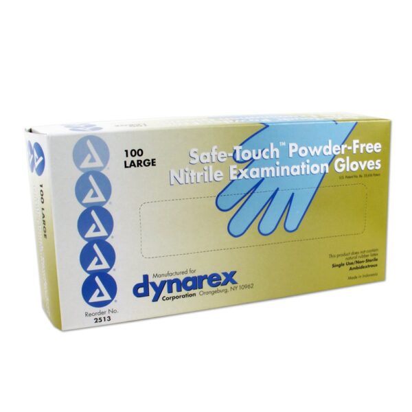Safe-Touch Large Blue Nitrile Exam Gloves by Brand - Part Number 2513
