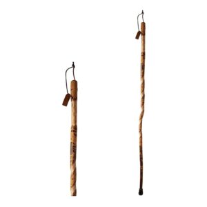 Brazos Twisted Wood Walking Stick * 55 Inch Adjustable American Hardwood Hiking Stick