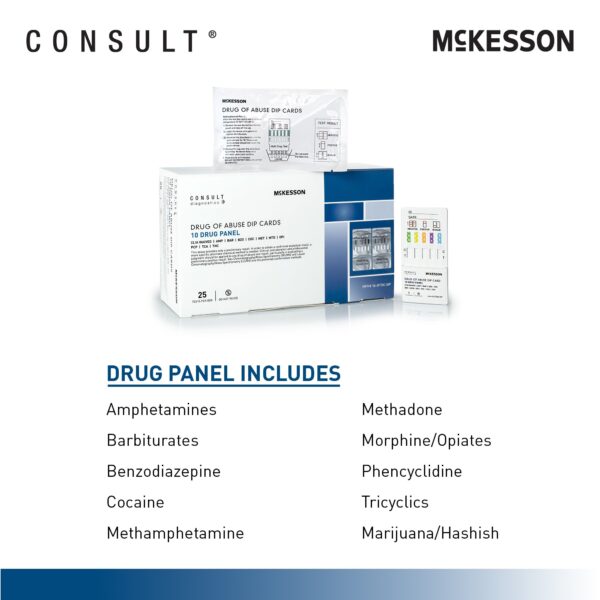 McKesson Consult Drugs of Abuse Test Kit Part 16-DTDC10P * 25 Urine Drug Screening Tests - Image 2