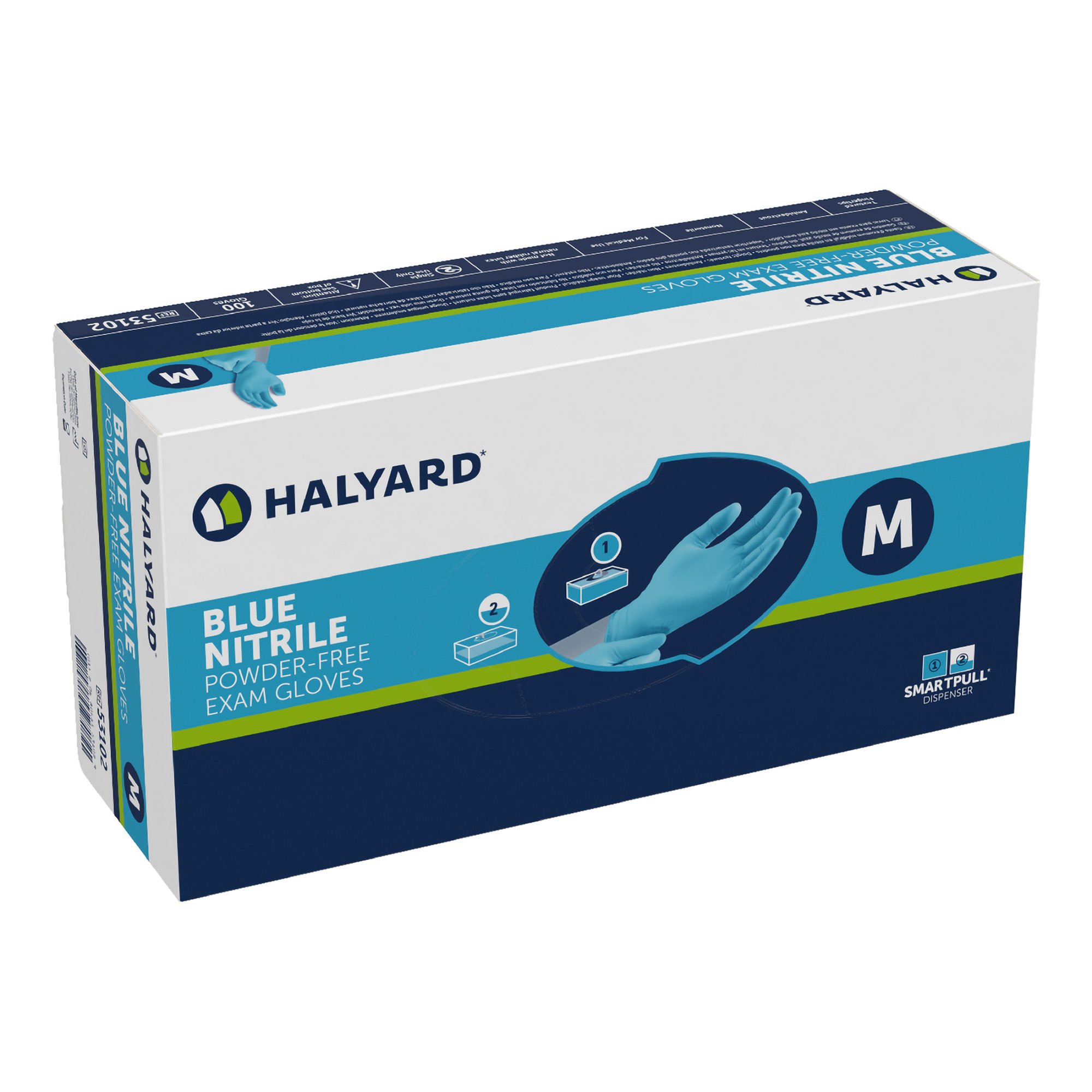 Medline Exam Glove Blue Nitrile Medium * Standard Cuff Length, Textured Fingertips, Powder-Free, Beaded Cuffs