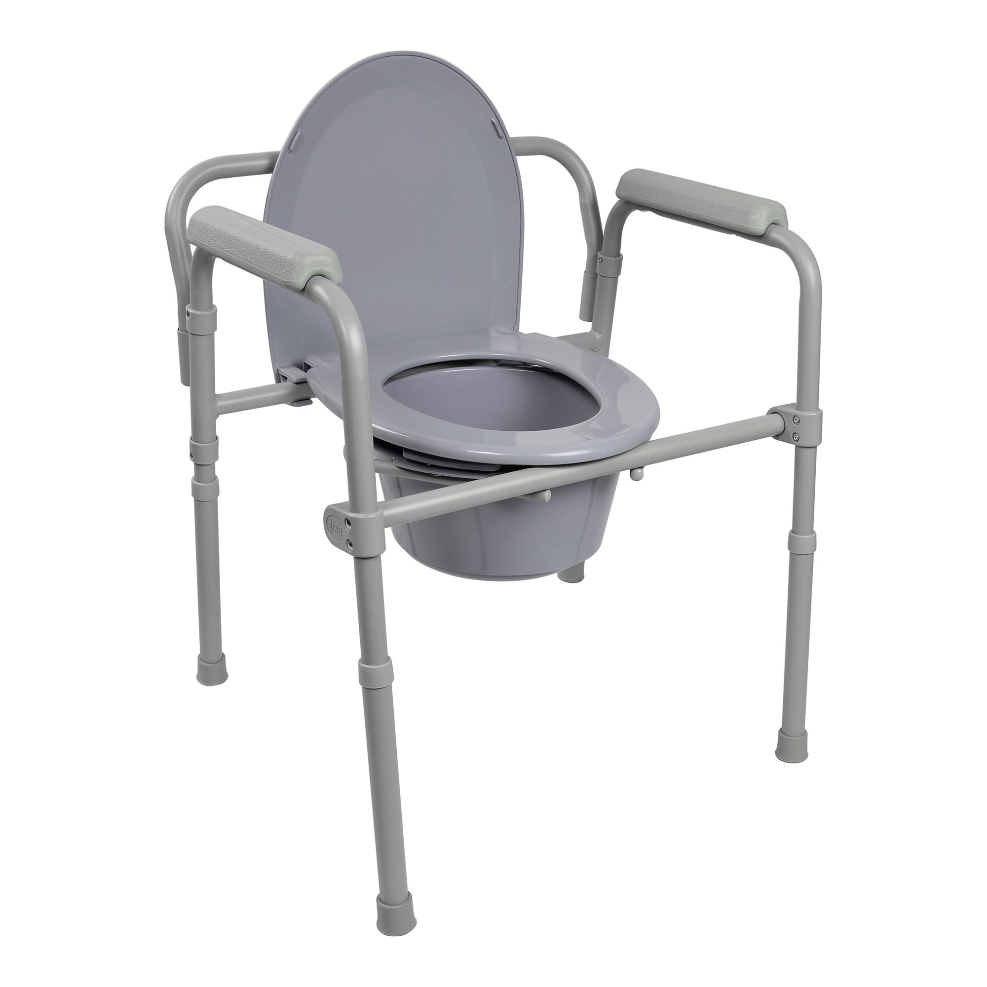 McKesson 3-in-1 Commode Chair with Steel Frame and Adjustable Height, 13.5 Inch Seat Width