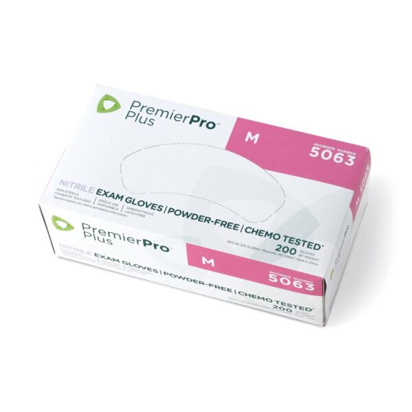 PremierPro Plus Medium Nitrile Exam Gloves with Textured Fingertips by Microflex (Part No. 5063) - Image 2