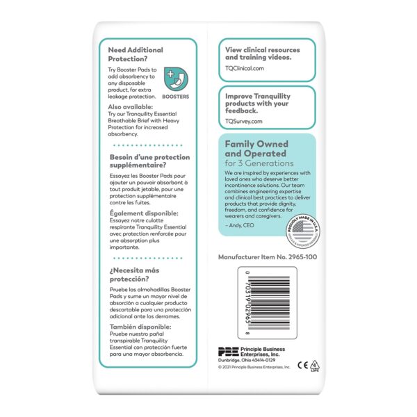 Tranquility Essential Medium Unisex Incontinence Brief with Moderate Absorbency - Part No. 2965-100 - Image 4