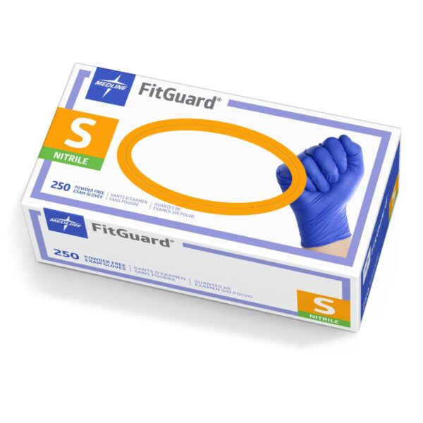 FitGuard Small NonSterile Nitrile Exam Gloves by FG2501 * Textured Fingertips, Dark Blue, Chemo Tested