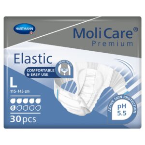 MoliCare Premium Elastic Large Unisex Adult Incontinence Brief - Moderate Absorbency, Part Number 165273
