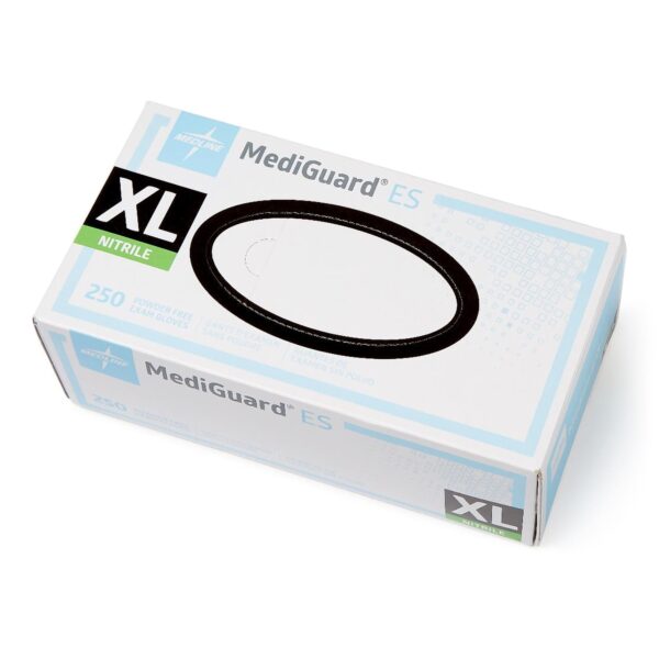 Medigard MG3004 Exam Glove, X-Large Non-Sterile Nitrile, Blue, Standard Cuff, Textured Fingertips - Image 4