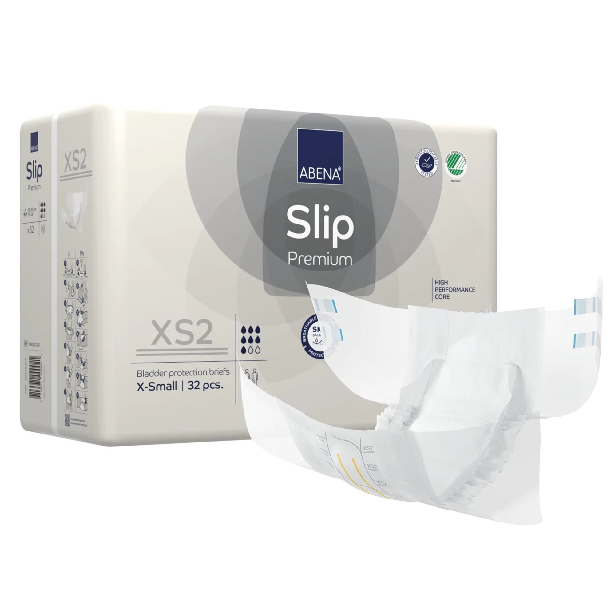 Abena Slip Premium XS2 Unisex Adult Incontinence Brief * Heavy Absorbency, Extra Small (19-23 inch hips)