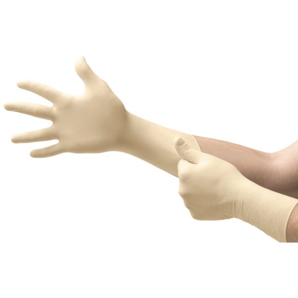 Ultra One Medium NonSterile Latex Exam Glove with Extended Cuff - Textured Fingertips by Brand UL, Part Number UL-315-M