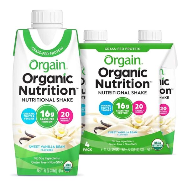 Orgain Organic Nutritional Shake Vanilla Bean Flavor 11 oz - Supports Immune Health & Protein Intake