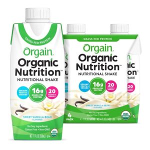 Orgain Organic Nutritional Shake Vanilla Bean Flavor 11 oz. - Supports Immune Health & Protein Needs