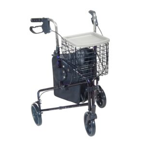 Drive Deluxe 3 Wheel Flame Blue Rollator with Adjustable Height & Folding Aluminum Frame - Part Number 10289BL