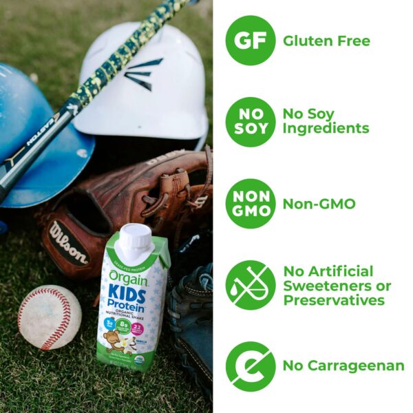 Orgain Kids Plant Protein Pediatric Oral Supplement Vanilla Flavor - 8 oz. Liquid Nutritional Shake - Image 9