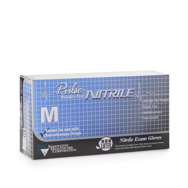 Pulse Nitrile Exam Gloves by Brand - Medium, Non-Sterile, Textured Fingertips, Aqua Blue, Chemo & Fentanyl Tested - Image 2
