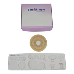 SNS7832214 Ostomy Barrier Precut with Extended Wear Adhesive Tape Collar - 1-1/4 Inch Opening, 5 x 5 Inch, Red Code System