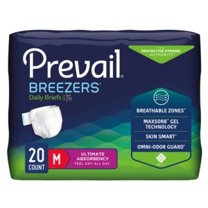 Prevail Breezers Medium Disposable Heavy Absorbency Incontinence Brief by Prevail, Part PVB-012/3