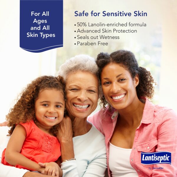 Lantiseptic Dry Skin Therapy Skin Protectant 4 oz. Tube with Lanolin Scent - Moisturizing and Rash Relief - Image 6