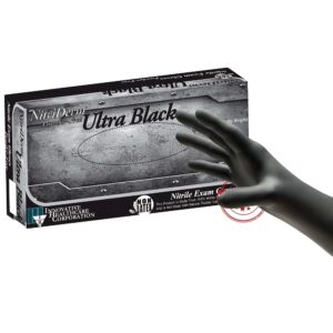 Exam Glove NitriDerm Ultra Black Large NonSterile Nitrile by Brand, Part No. 187300