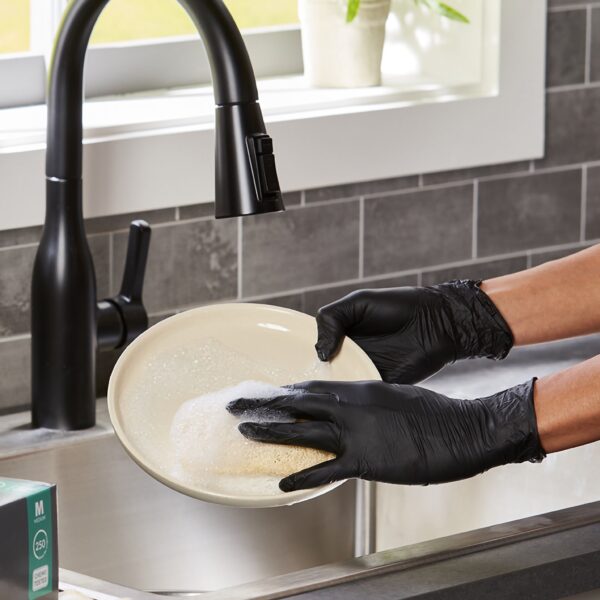 CareStock X-Large Black Nitrile Exam Gloves with Textured Finish - Chemical-Resistant, Fully Textured, Non-Sterile, Standard Cuff Length - Image 6