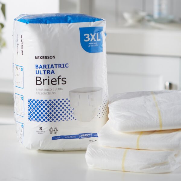 McKesson Ultra Bariatric 3X-Large Disposable Incontinence Brief - Heavy Absorbency, Unisex Adult Incontinence Underwear - Image 8