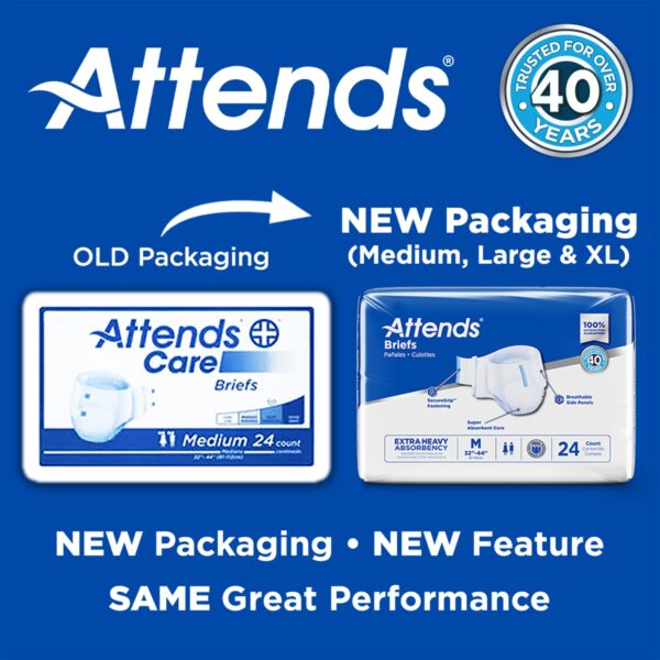 Attends Care Advanced Large Unisex Disposable Incontinence Brief - Heavy Absorbency, SecureGrip Fit - Image 4