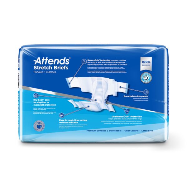Attends Unisex Adult Incontinence Brief DDSMR * Medium / Regular Heavy Absorbency - Image 4