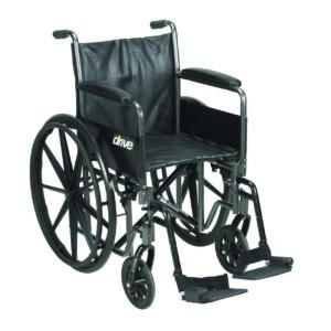 Drive Silver Sport 2 Dual Axle Folding Wheelchair with 20-Inch Seat, Swing-Away Footrests and 350 lb Capacity