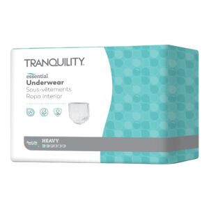 Tranquility Essential Unisex Adult Absorbent Underwear - X-Small, Heavy Absorbency, Pull-On with Tear-Away Seams
