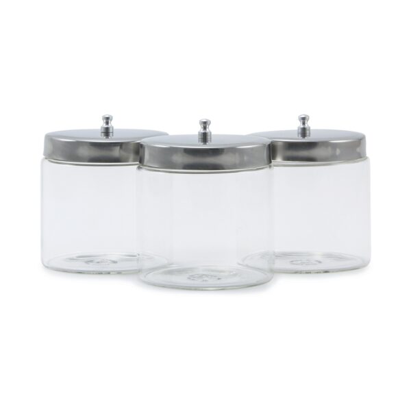 McKesson Sundry Jar 4 x 4 Inch Clear Glass with Stainless Steel Lids, Set of 6 - Part 63-4013 - Image 4