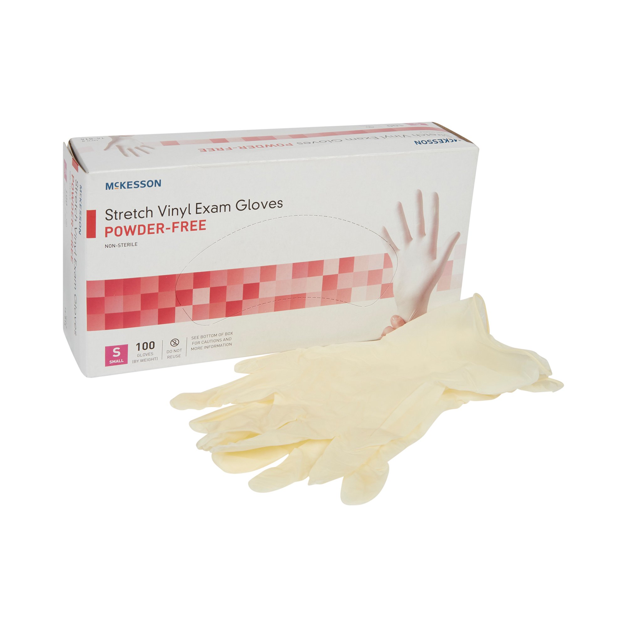 McKesson Part 14-814 Small Vinyl Exam Gloves * Powder-Free, Ambidextrous, Smooth Finish for Medical Use
