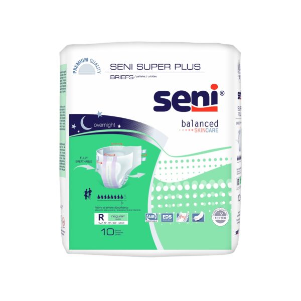 Seni Super Plus Regular Unisex Adult Incontinence Brief - Heavy Absorbency with Secure Fit