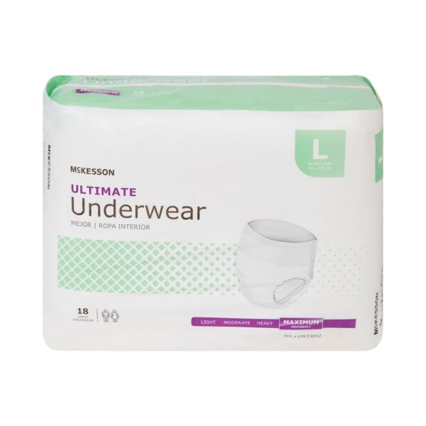 McKesson Unisex Adult Absorbent Underwear, Large, Heavy Absorbency - Tear-Away Sides for Easy Removal - Image 5